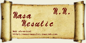 Maša Mesulić vizit kartica